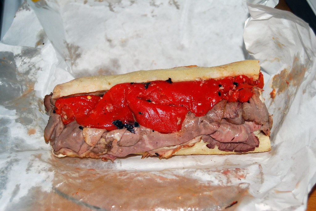 Classic roast beef sandwich from a New England deli restaurant
